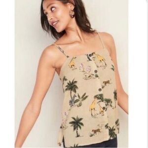 Old Navy Tan Safari Cotton Linen Tank